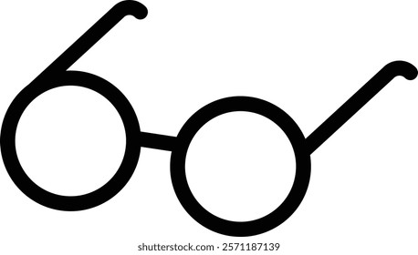 Black simple icon with glasses