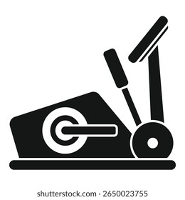 Ícone simples preto de um treinador elíptico moderno para fazer esporte em casa ou no ginásio