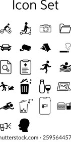 Black Simple Icon Set Collection