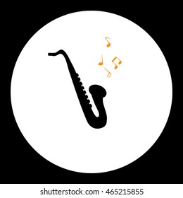 black simple isolated saxophone musical instrument eps10