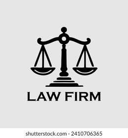 black simple law icon or logo