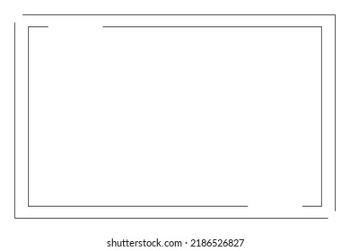 black simple line border frame. Vector illustration