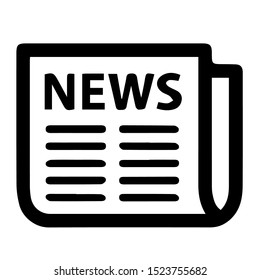 black simple minimalist newspaper icon vector