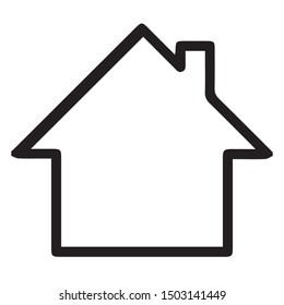 black simple minimalist outlined line home house element button icon for website, site and ui   ux designs for apps and mobile applications 