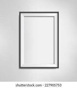 Black simple modern blank frame on grayscale background