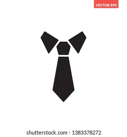 Black simple modern necktie & neckcloth icon for interface concept elements, app ui ux web button, simple glyphs graphic silhouette flat design pictogram vector eps 10 isolated on white background