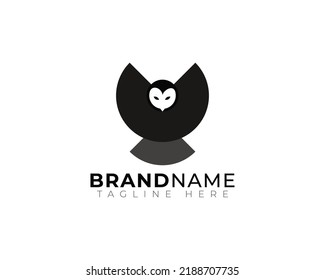 black simple modern owl logo