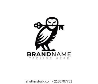 black simple modern owl logo