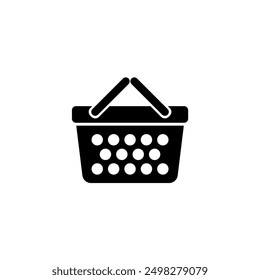 Black, simple, and modern shopping basket icon.