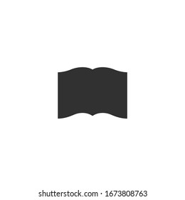 Black simple Open book vector icon. Stock Vector illustration isolated on white