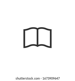 Black simple Open book vector icon. Stock Vector illustration isolated on white background.