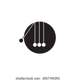 Black simple pendulum business company vector logo design