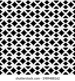 Black simple pixel ornament. Vector seamless pattern.