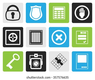 Black Simple Security and Business icons - vector  icon set