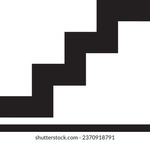 Vector de icono de escalera simple negro 