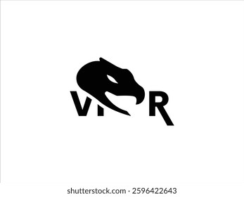 Black simple stylish viper logo design