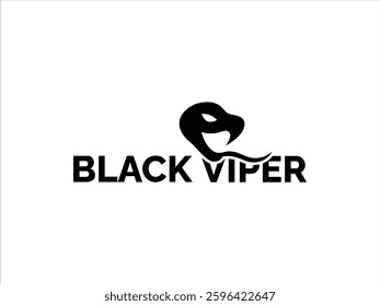 Black simple stylish viper logo design