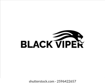 Black simple stylish viper logo design