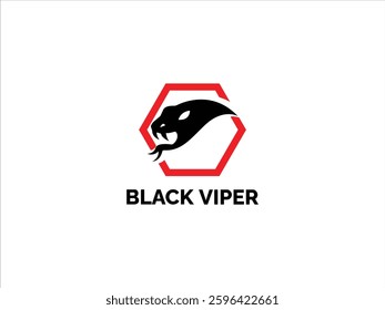 Black simple stylish viper logo design