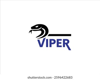 Black simple stylish viper logo design