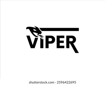Black simple stylish viper logo design