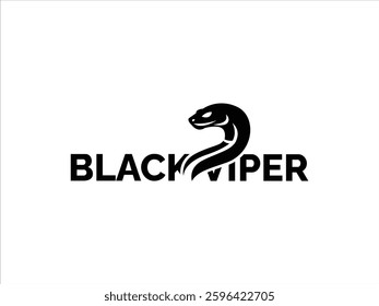 Black simple stylish viper logo design