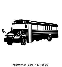 Black simple USA School Bus 3D