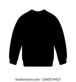 Black simple vector sweater silhouette icon illustration design.