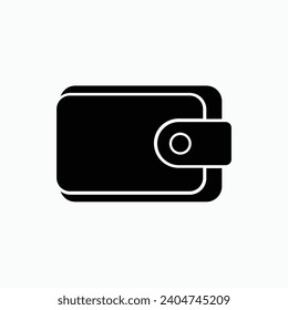 black simple wallet icon vector