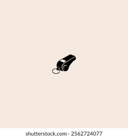 Black simple whistle icon flat vector design.