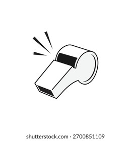 Símbolo de design de logotipo de vetor de ícone de assobio simples preto