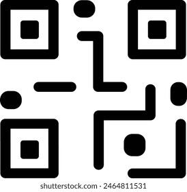 black simplified two-dimensional code icon