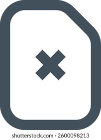 Black single appointment canceled icon, simplefailed flat design illustration pictogram vector for app ads web banner button ui ux interface elements isolated on white background