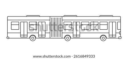Black single bus thin line icon, simple modern urban transport flat design infographic element for app ui ux web button, interface pictogram elements isolated on white background