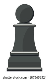 Black single cartoon chess piece pawn illustration.
