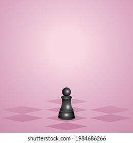 Black single cartoon chess piece pawn illustration.