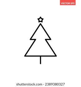 Schwarzes, einzelnes Symbol für Weihnachtsbaum, einfaches Feiertagssymbol, flaches Design-Piktogramm, Infografik-Vektorgrafik für App-Logo-Web-Schaltfläche ux-Schnittstelle einzeln auf weißem Hintergrund