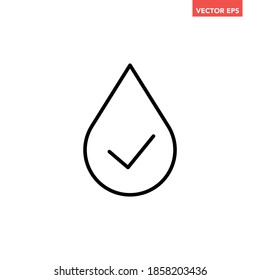 Icono de línea de calidad de agua limpia simple, diseño plano de eco natural simple pictograma vectorial, vector infográfico para el logo de la aplicación sitio web botón ui ux elementos de interfaz aislados en fondo blanco