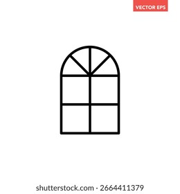 Icono de línea de marco de ventana transparente único negro. Vector de pictograma de diseño plano gráfico de elemento de construcción moderno simple para anuncios de App Anuncio de Botón de Web Elementos de interfaz ui aislados sobre fondo blanco