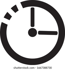 Black single clock vector icon