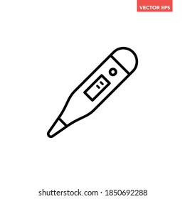 Schwarzes einzelnes Symbol für die digitale Thermometerzeile, einfaches Messwerkzeug, flaches Design, Vektorbild, Infografik für die Website-Schaltfläche für das App-Logo, ui ux Schnittstellenelemente einzeln auf weißem Hintergrund