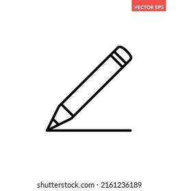 Schwarzes, einfarbiges Zeichenstift-Symbol, einfaches Rahmenschriftwerkzeug, flaches Design-Piktogramm, Infografik-Vektorgrafik für App-Logo-Web-Button ui ux-Schnittstellenelemente einzeln auf weißem Hintergrund