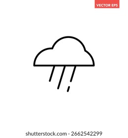 Schwarz einzelne Nieselregen Tag Symbol, einfaches schlechtes Wetter flach Design Vektor Piktogramm, Infografik Vektor für App Logo Web-Website Button Banner ui ux Schnittstellenelemente einzeln auf weißem Hintergrund