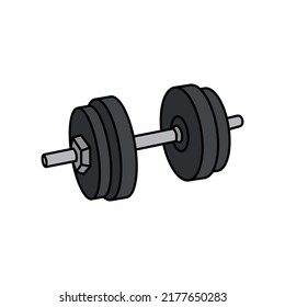 black single dumbbell illustration, dumbbell vector