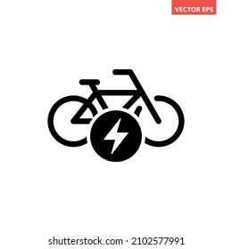 Black single ebike line icon  simple electric biking eco friendly flat design vector pictogram  infographic for app logo web website button ui ux interface elements isolated white background