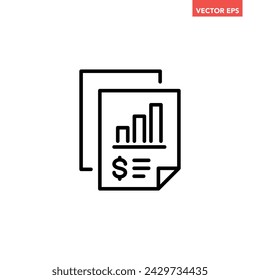 Schwarzes Symbol für einzelne Abrechnungsposition, einfacher Geschäftsbericht 