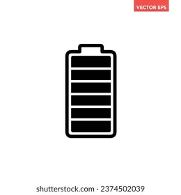 Icono indicador simple de batería completa, pictograma de diseño plano de carga simple, elementos de interfaz infográfica para el logotipo de la aplicación botón web ui ux aislado en fondo blanco