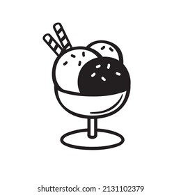 Black single gelato bowl icon. Simple modern tasty flavor flat design pictogram, clipart vector illustration for ads app logo web banner button ui ux interface elements isolated on white background