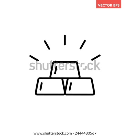 Black single gold bars line icon, simple business financial trade flat design vector pictogram, infographic interface elements for app logo web button ui ux isolated on white background