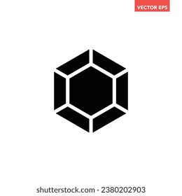 Icono de gema simple negro, pictograma vectorial de diseño geométrico de joyas de lujo simple, elementos de interfaz infográfica para el logotipo de aplicación botón web ui ux aislado en fondo blanco